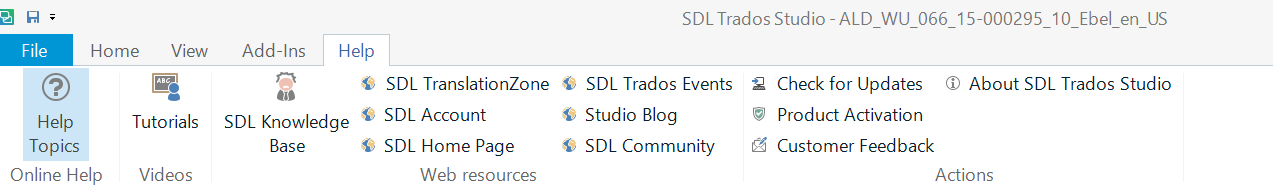 Help tab open with Knowledge Base, Community and Support options