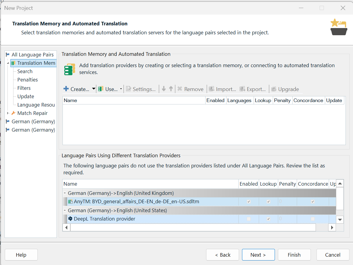 Project Wizard on Project Details step with name and location fields